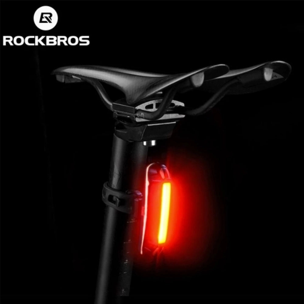 Lampka rowerowa tylna Rockbros A54BK + kabel micro USB - USB-A - czarna – zdjęcie 4