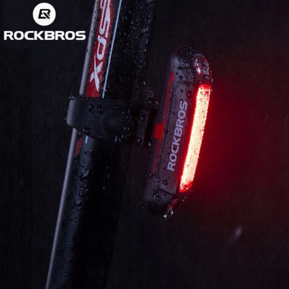 Lampka rowerowa tylna Rockbros A54BK + kabel micro USB - USB-A - czarna – zdjęcie 3