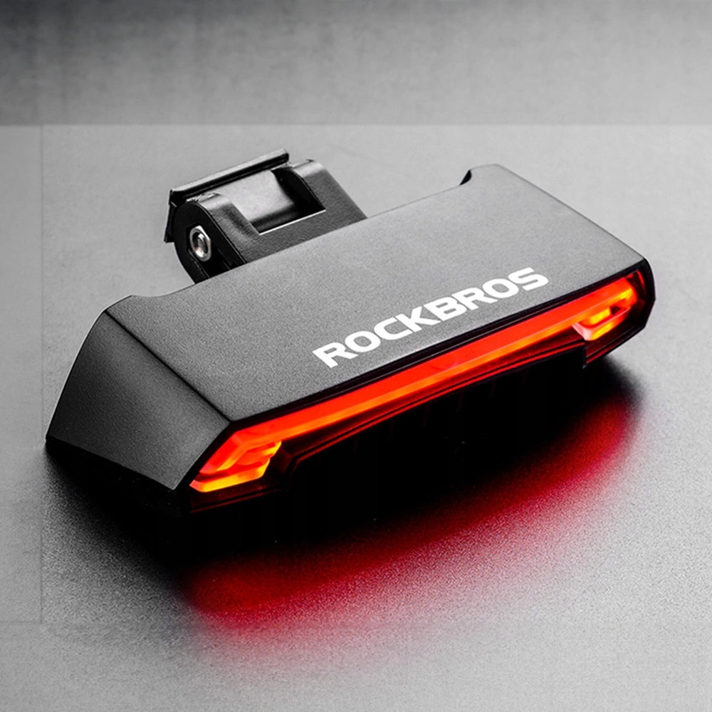 Lampka rowerowa tylna Rockbros LKWD-R1 z laserem i pilotem + - czarna – zdjęcie 2