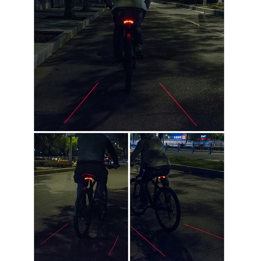 Lampka rowerowa tylna Rockbros LKWD-R1 z laserem i pilotem + - czarna – zdjęcie 5