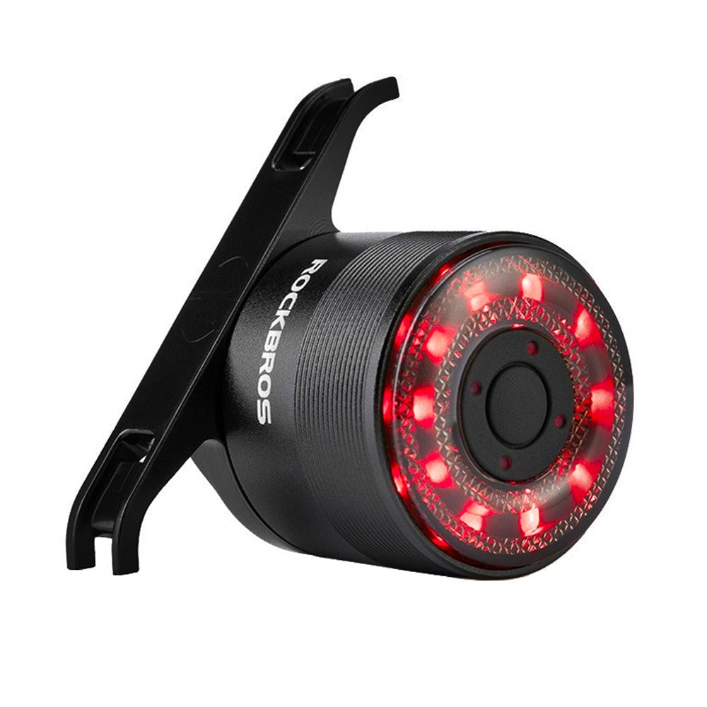 Lampka rowerowa tylna Rockbros Q1 7 kolorów LED + kabel USB-C - czarna