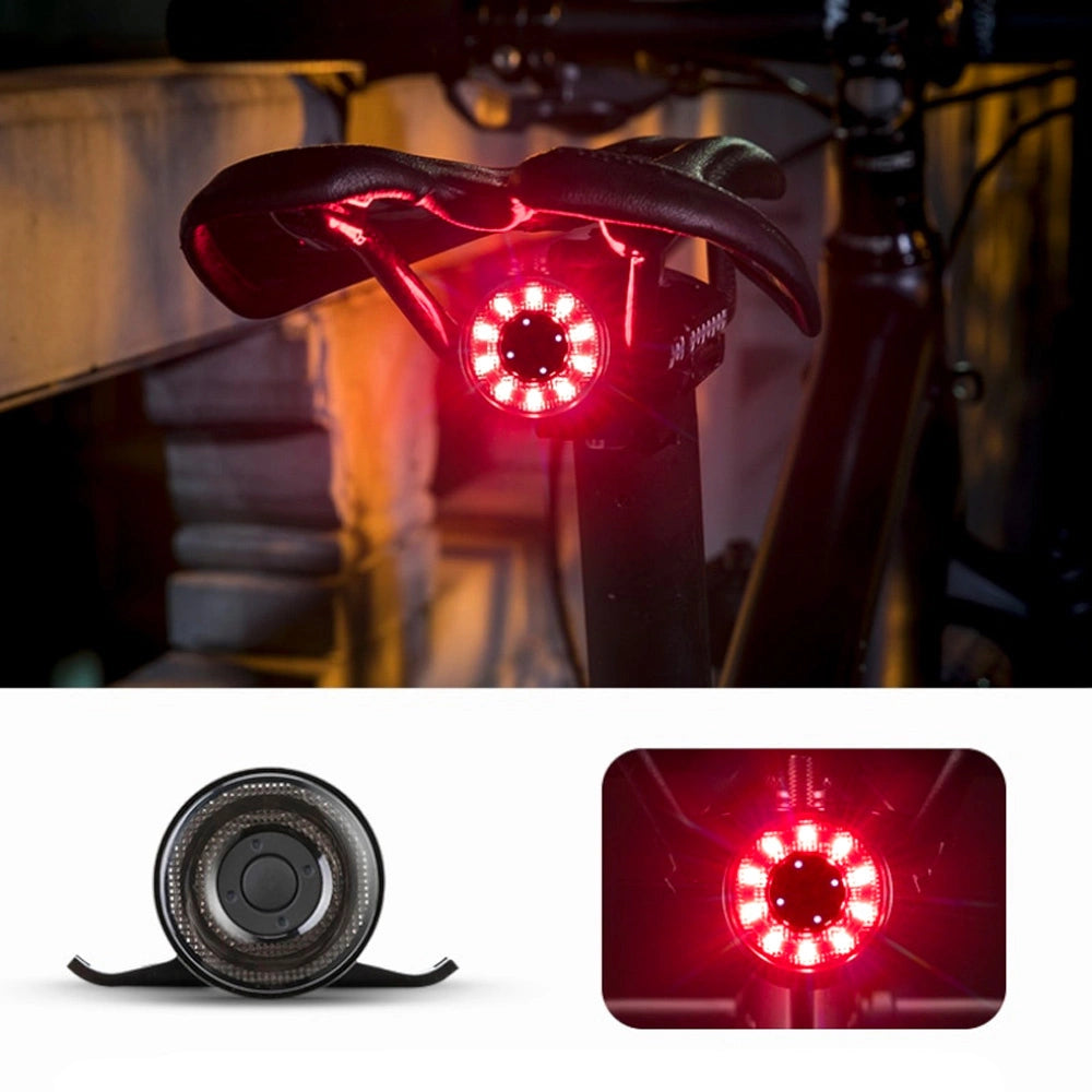 Lampka rowerowa tylna Rockbros Q1 7 kolorów LED + kabel USB-C - czarna – zdjęcie 2