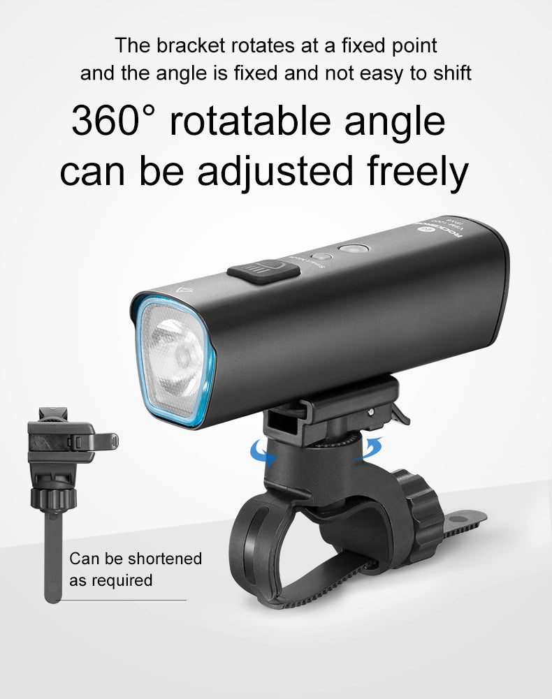 Lampka rowerowa Rockbros V9M-1000 przednia 1000lm - czarna – zdjęcie 14