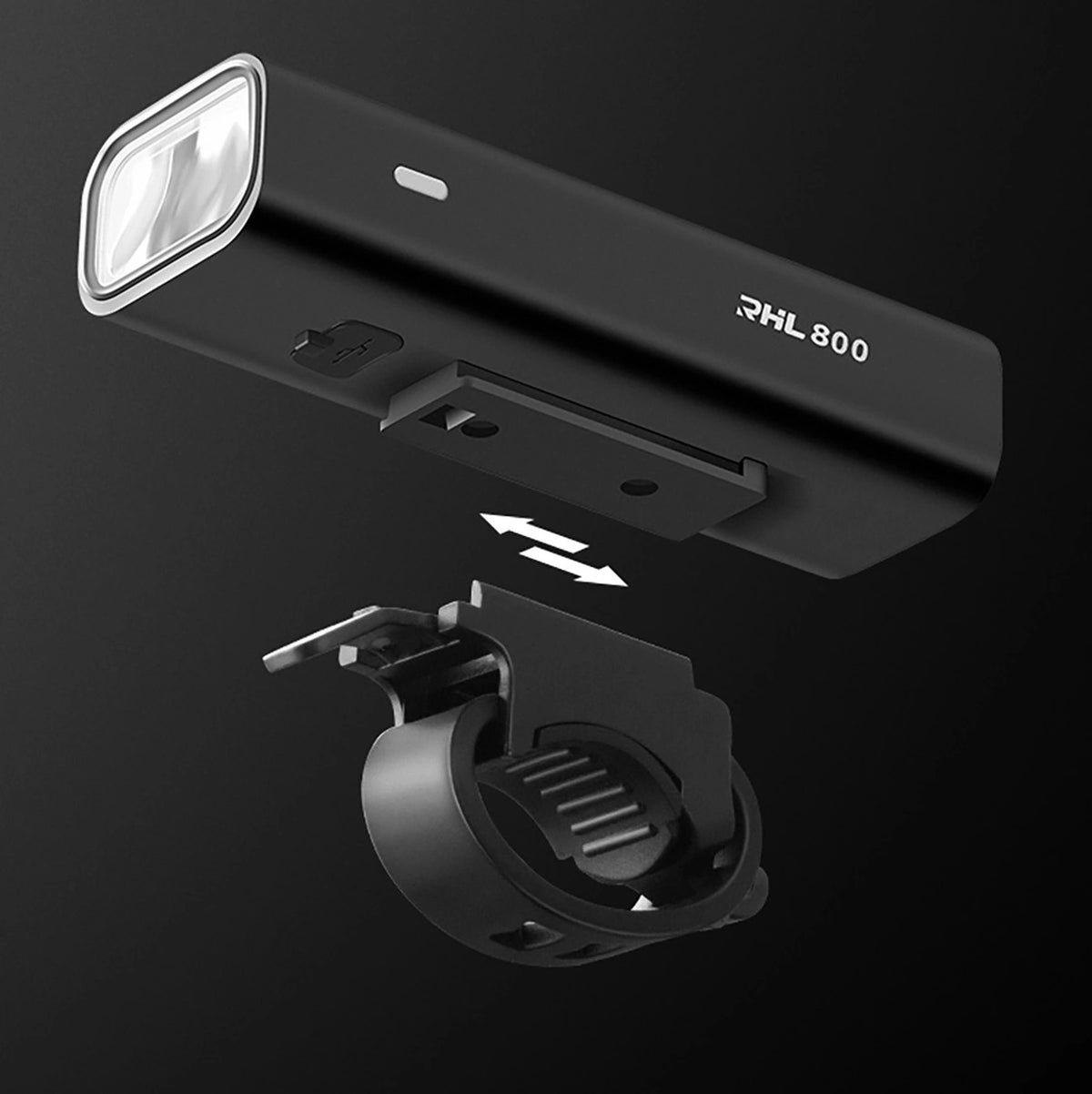 Lampka rowerowa przednia Rockbros 24710012001 800 lm + kabel - czarna – zdjęcie 10