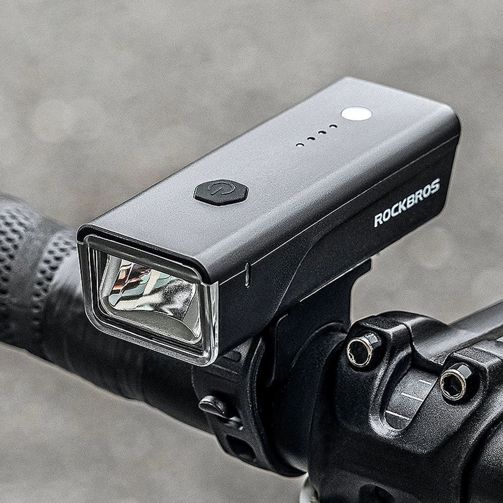 Lampka rowerowa przednia Rockbros 24510003001 260 lm + kabel - czarna – zdjęcie 2