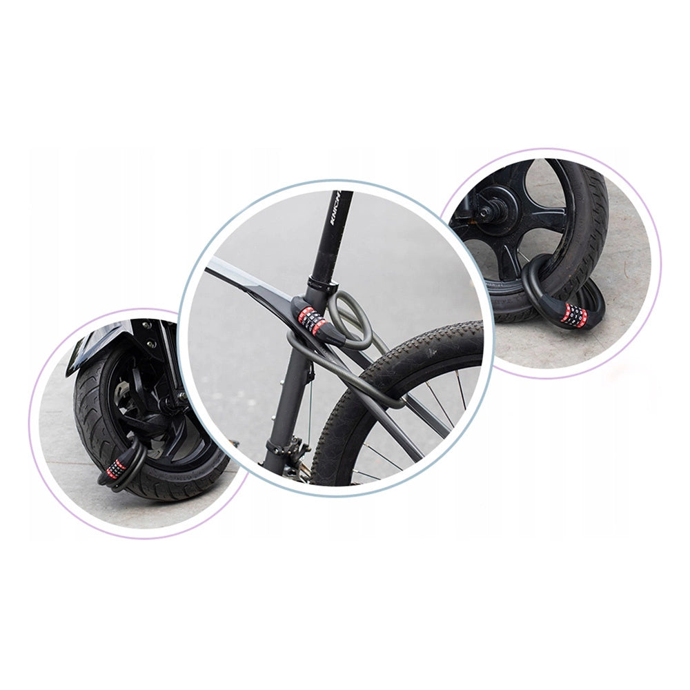 Zapięcie rowerowe Rockbros RKS507-1BK na szyfr 1,8m - czarne – zdjęcie 2