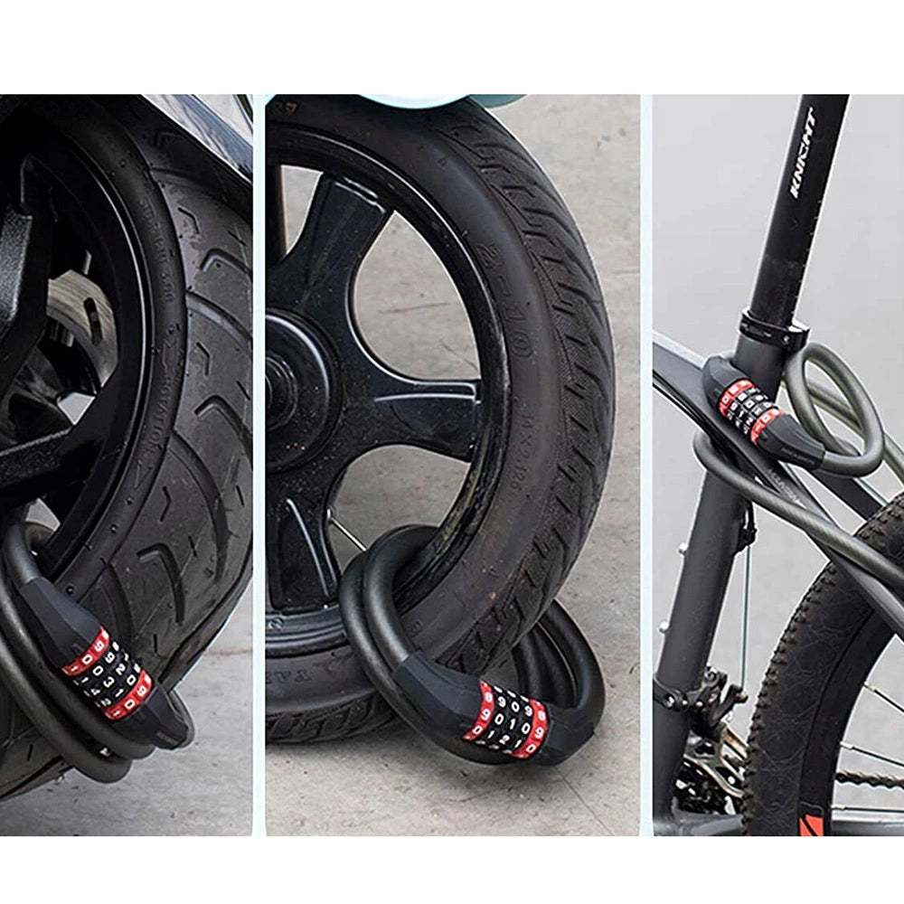 Zapięcie rowerowe Rockbros RKS507-1BK na szyfr 1,8m - czarne – zdjęcie 5