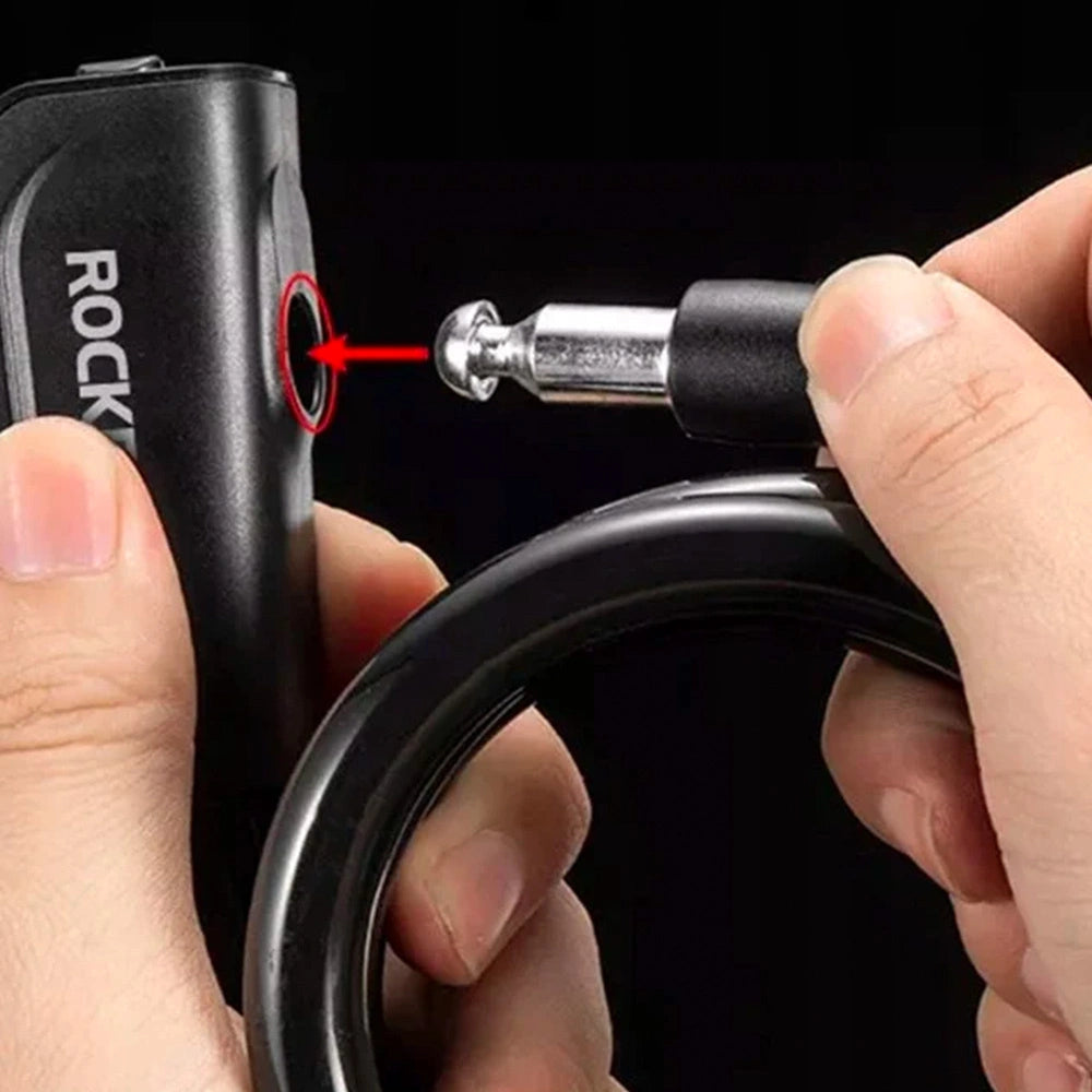 Zapięcie rowerowe Rockbros RKS515-BK na klucz 1,1m - czarne – zdjęcie 4