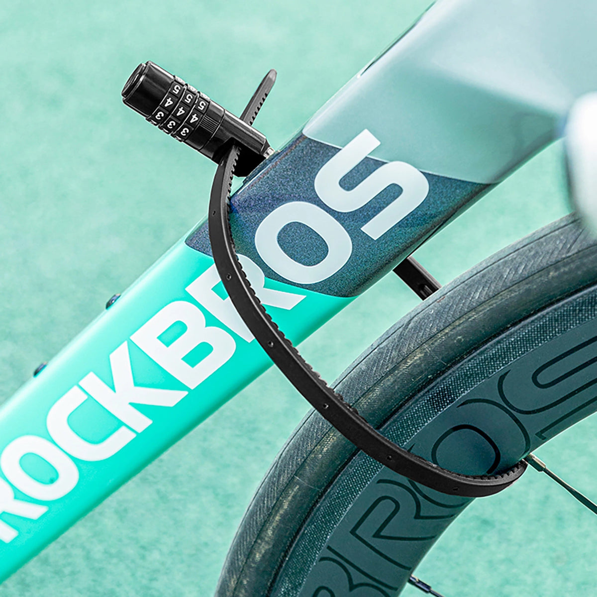 Zapięcie rowerowe Rockbros 3240001001 na szyfr 0,5m - czarne – zdjęcie 13