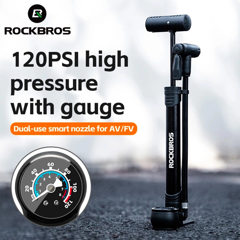 Pompka rowerowa Rockbros 42310006001 z manometrem - czarna – zdjęcie 7
