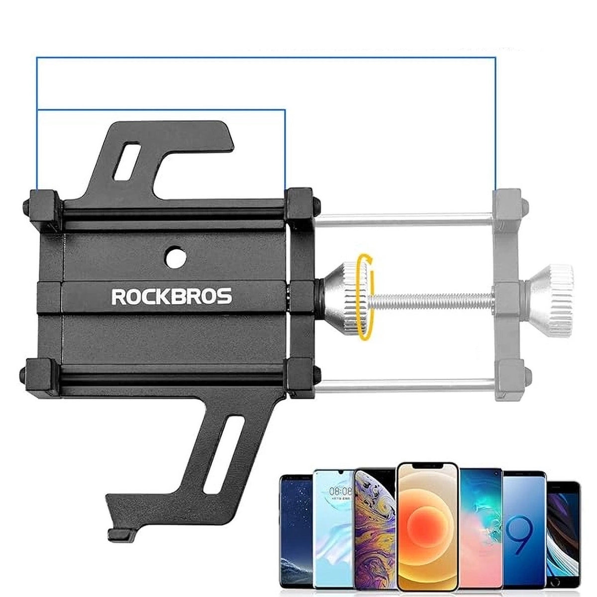 Uchwyt rowerowy Rockbros 699-BK ze stopu aluminium do telefonu - czarny – zdjęcie 4