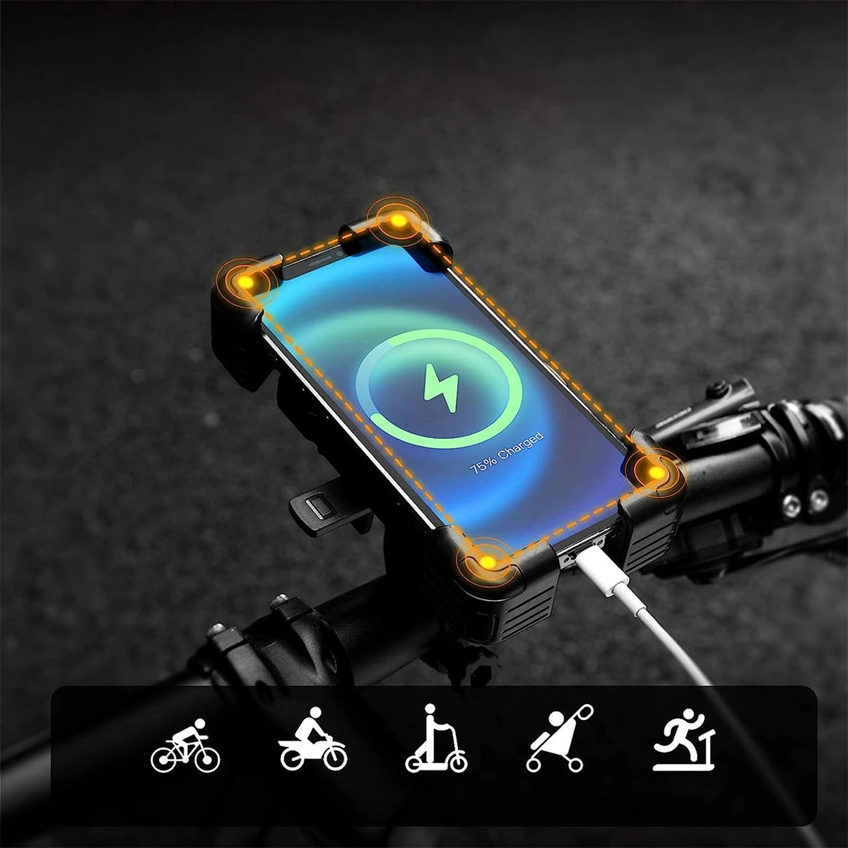 Uchwyt na telefon Rockbros 25210030001 do roweru na kierownicę - czarny – zdjęcie 3