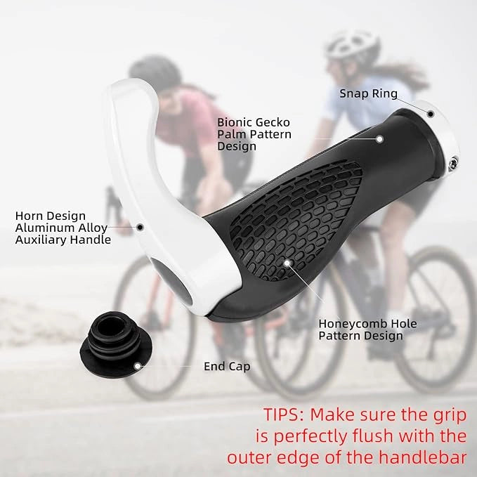 Zestaw uchwytów rowerowych Rockbros BT1007W z rogami - biały – zdjęcie 4