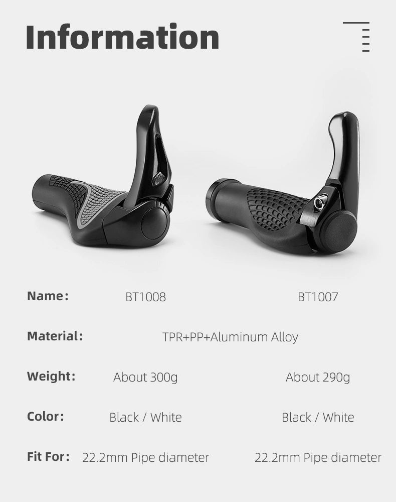 Zestaw uchwytów rowerowych Rockbros BT1007W z rogami - biały – zdjęcie 7