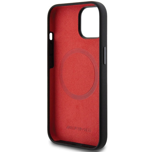 Etui AMG Silicone Large Rhombuses Pattern na iPhone 15 / 14 / 13 - czarne – zdjęcie 7