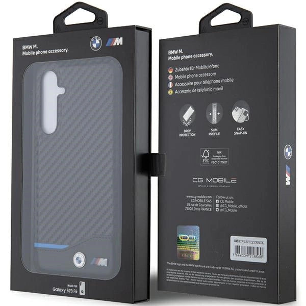 Etui BMW Leather Carbon na Samsung Galaxy S23 FE - czarne – zdjęcie 7