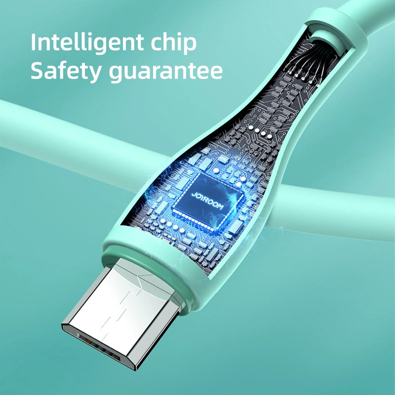 Kabel Joyroom Bowling Data Cable S-2030M8 USB-A / micro USB 3A 2m - zielony – zdjęcie 3