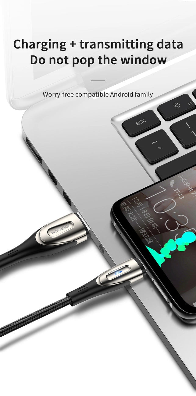 Kabel Joyroom Sharp Series S-M411 USB-A / micro USB 3A 2m ze - czarny – zdjęcie 11