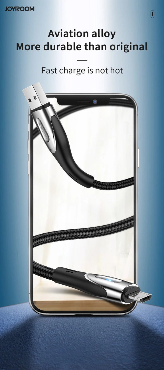 Kabel Joyroom Sharp Series S-M411 USB-A / micro USB 3A 2m ze - czarny – zdjęcie 7