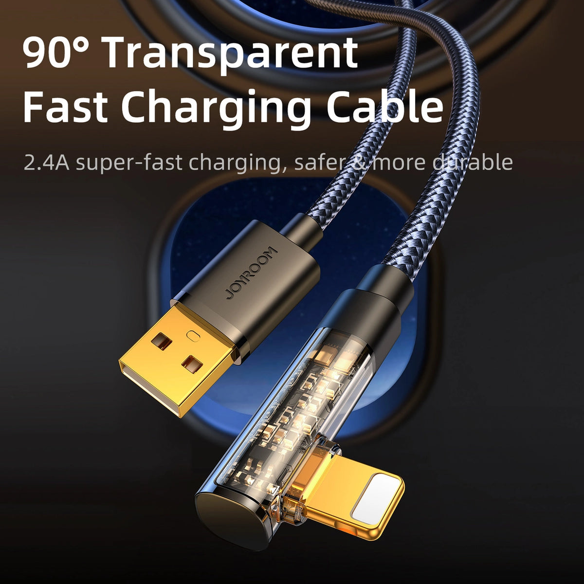 Kabel Joyroom Gaming Cable S-UL012A6 Lightning (kątowy) - niebieski – zdjęcie 2