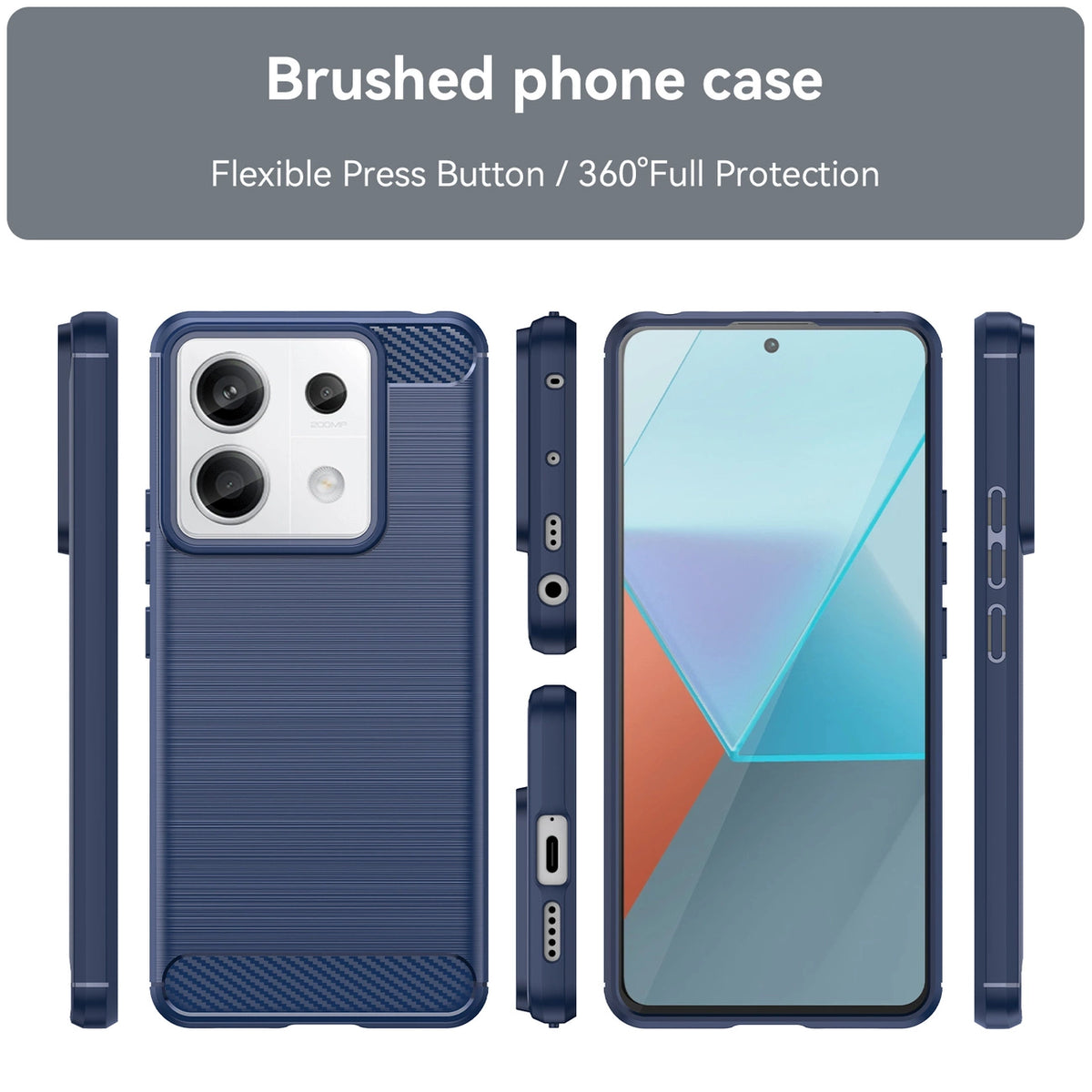 Etui Carbon Case do Xiaomi Redmi Note 13 Pro - niebieskie – zdjęcie 2