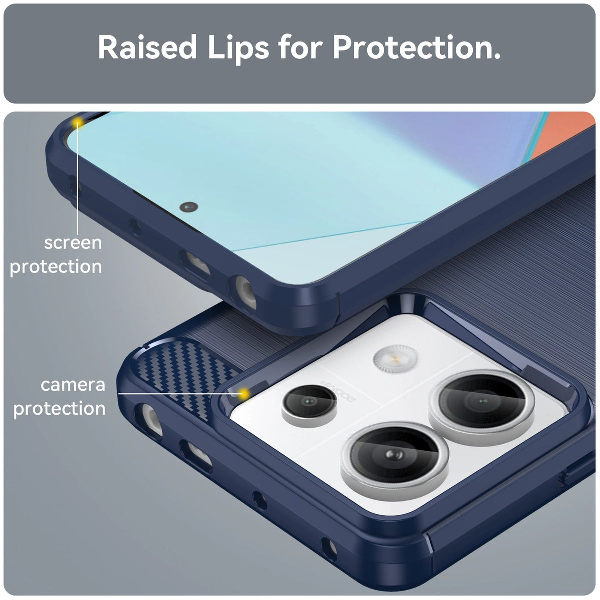 Etui Carbon Case do Xiaomi Redmi Note 13 Pro - niebieskie – zdjęcie 6