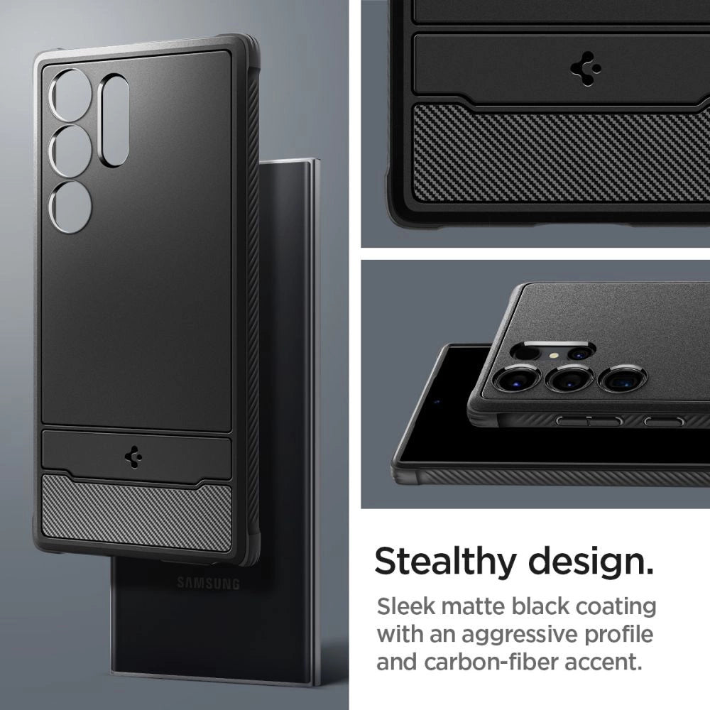 Etui Spigen Rugged Armor na Samsung Galaxy S24 Ultra - czarny mat – zdjęcie 7