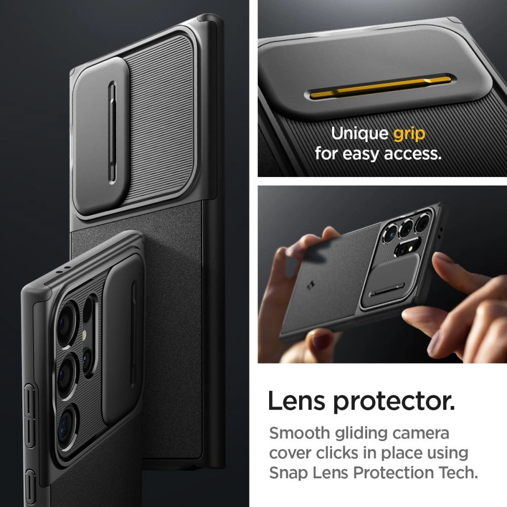 Etui Spigen Optik Armor na Samsung Galaxy S24 Ultra - czarne – zdjęcie 7