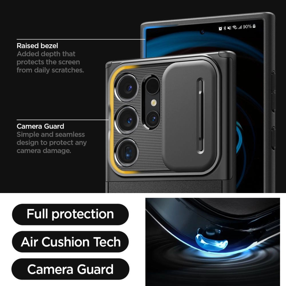 Etui Spigen Optik Armor na Samsung Galaxy S24 Ultra - czarne – zdjęcie 8