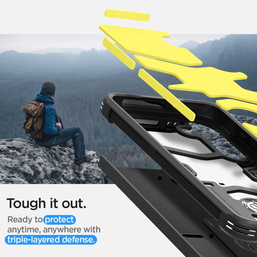 Etui Spigen Tough Armor na Samsung Galaxy S24 - czarne – zdjęcie 9