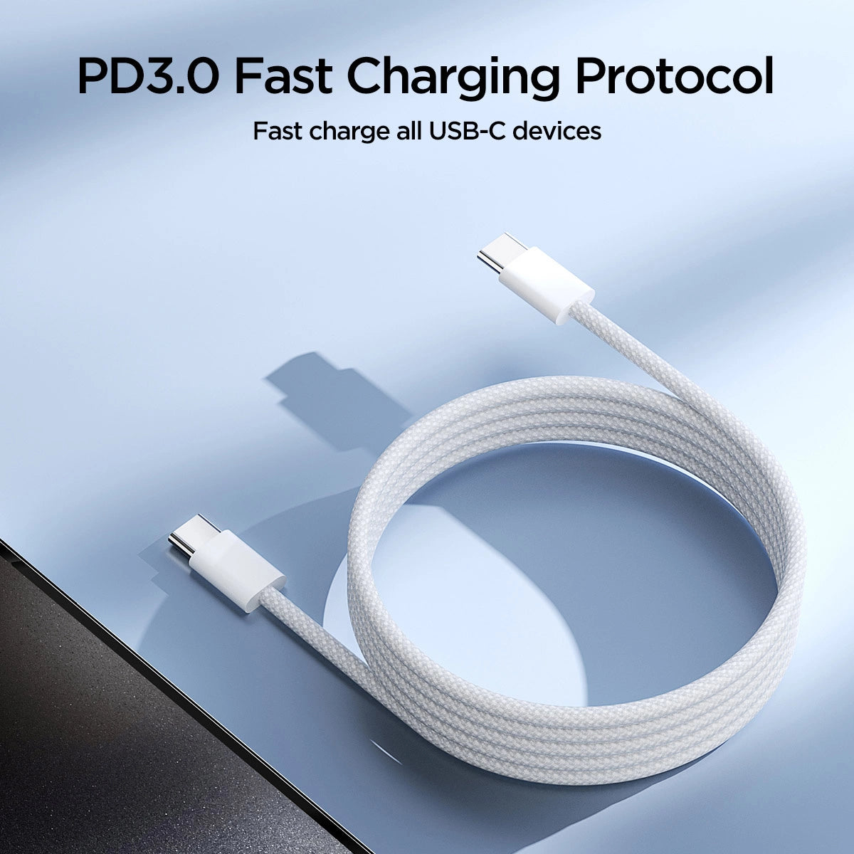 Kabel Joyroom Ben Series S-A45 USB-C / USB-C 60W 1 m - biały – zdjęcie 4
