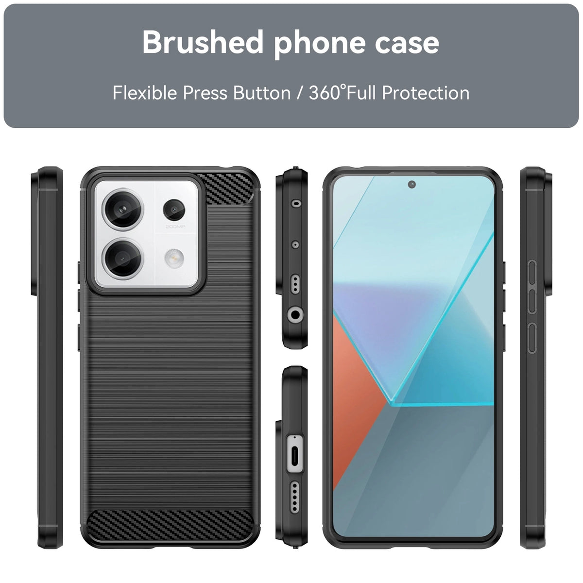 Etui Carbon Case do Xiaomi Redmi Note 13 5G - czarne – zdjęcie 2