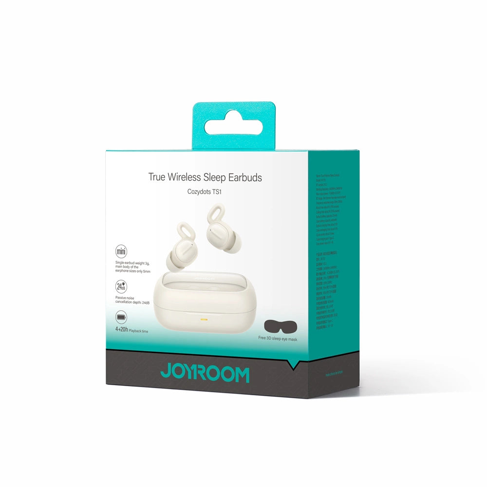Słuchawki bezprzewodowe TWS Joyroom do spania ANC Bluetooth 5.3 - białe – zdjęcie 6