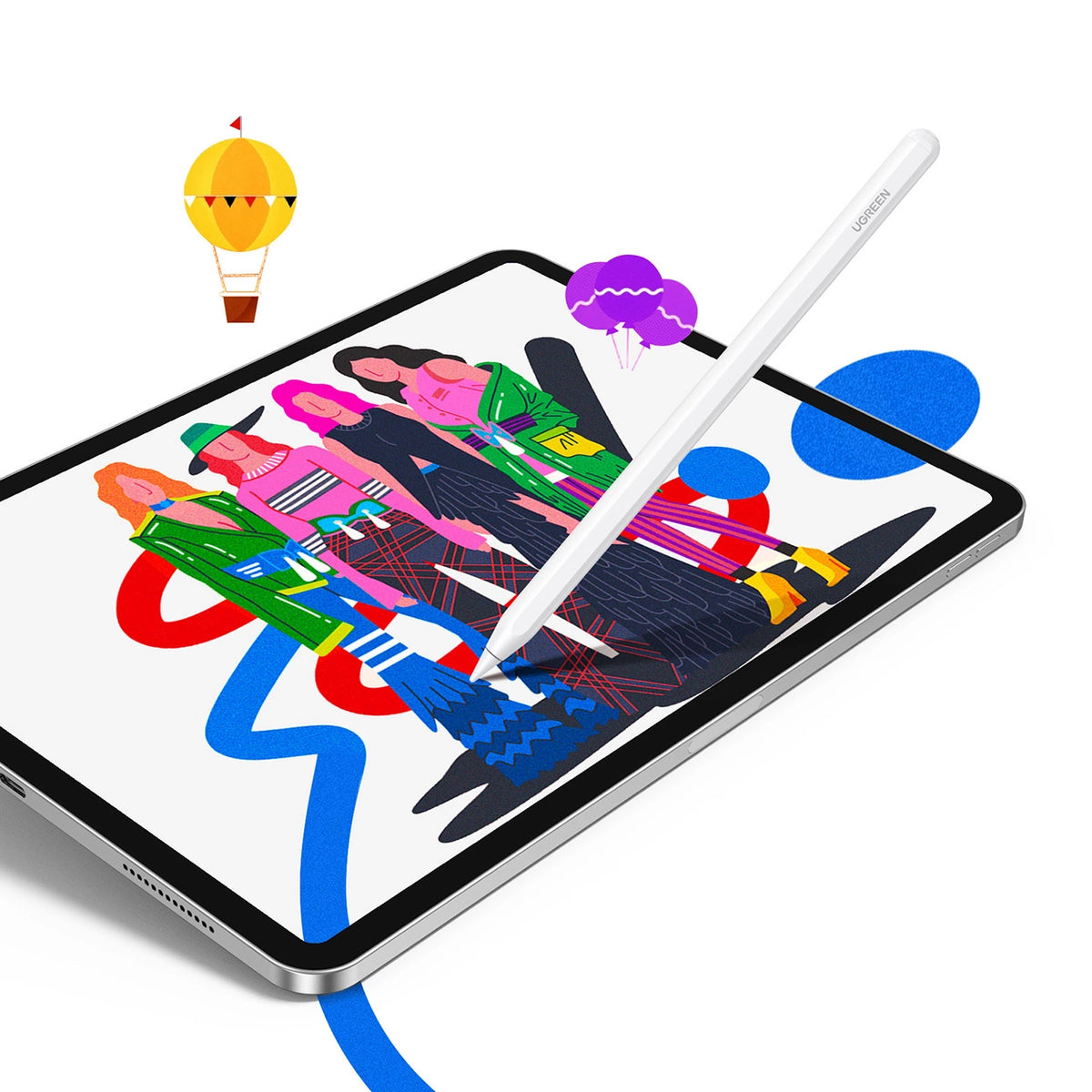 Rysik Ugreen LP653 z ładowaniem bezprzewodowym do tabletów iPad - biały – zdjęcie 8