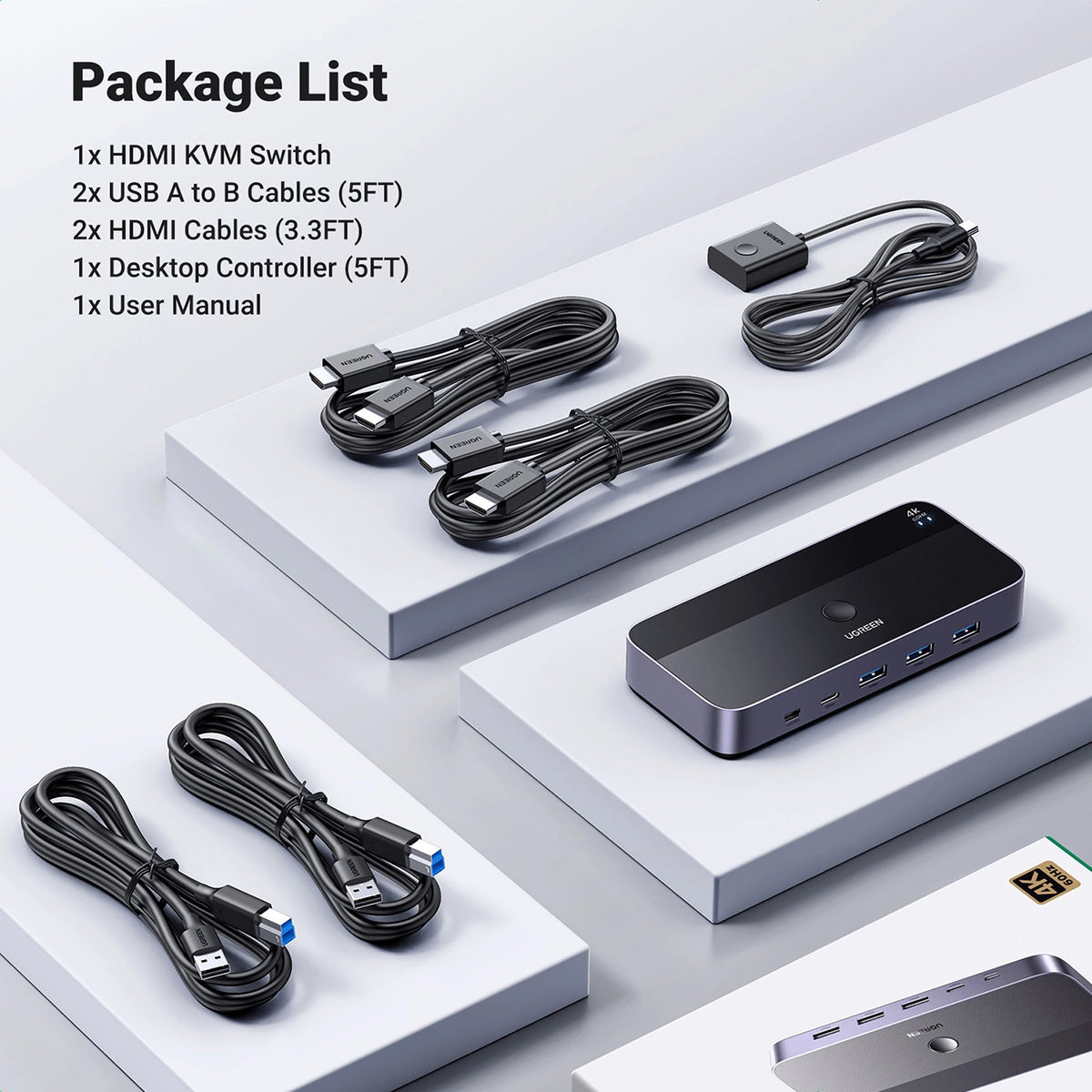 Przełącznik KVM Ugreen CM664 HDMI switch 2w1 - czarny – zdjęcie 5