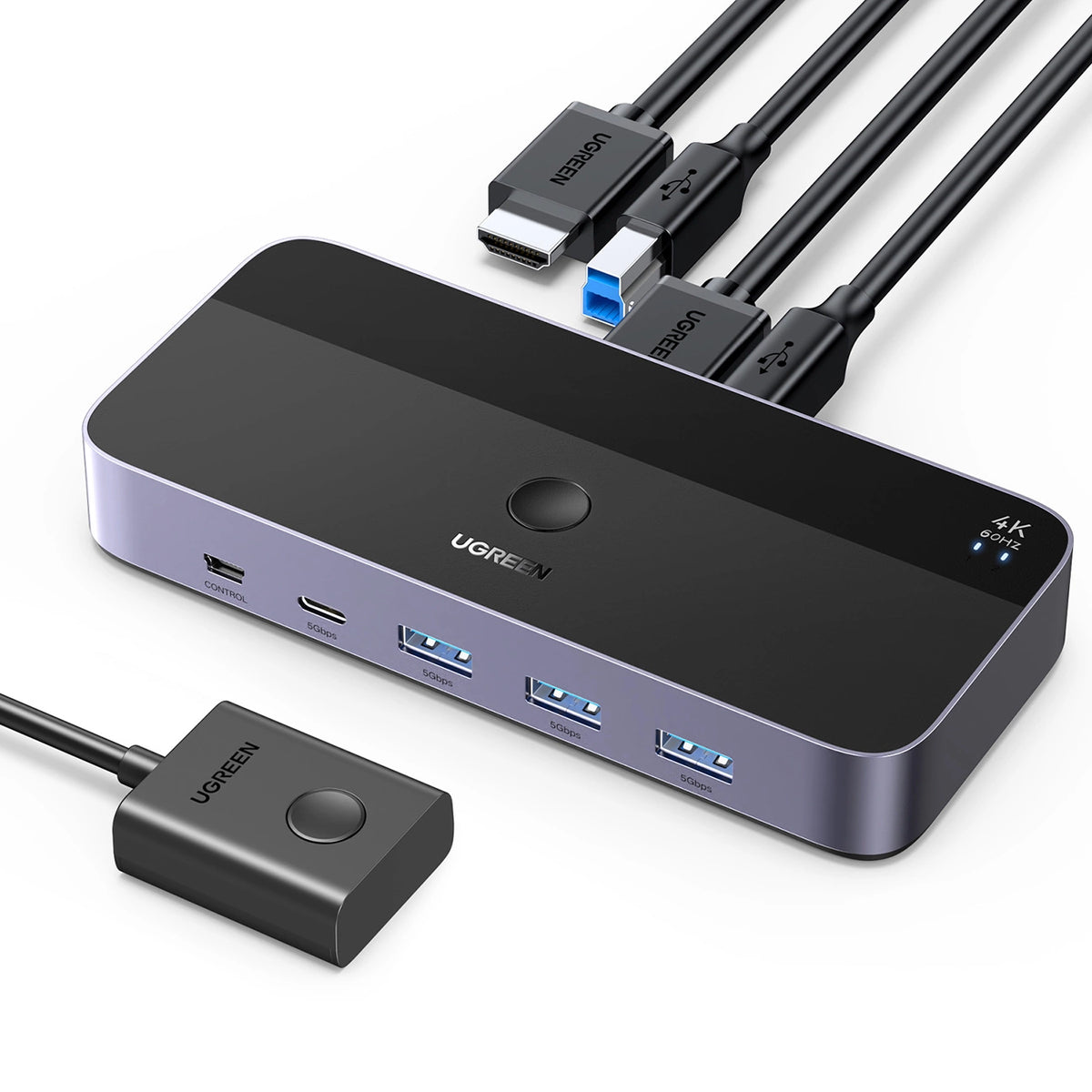 Przełącznik KVM Ugreen CM664 HDMI switch 2w1 - czarny – zdjęcie 3