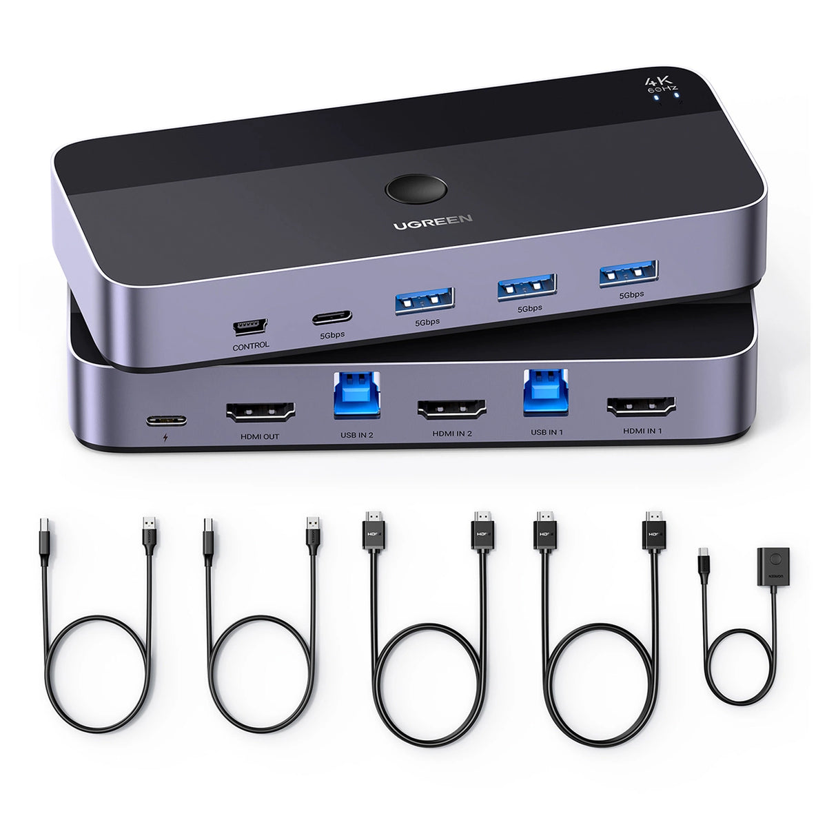 Przełącznik KVM Ugreen CM664 HDMI switch 2w1 - czarny – zdjęcie 4