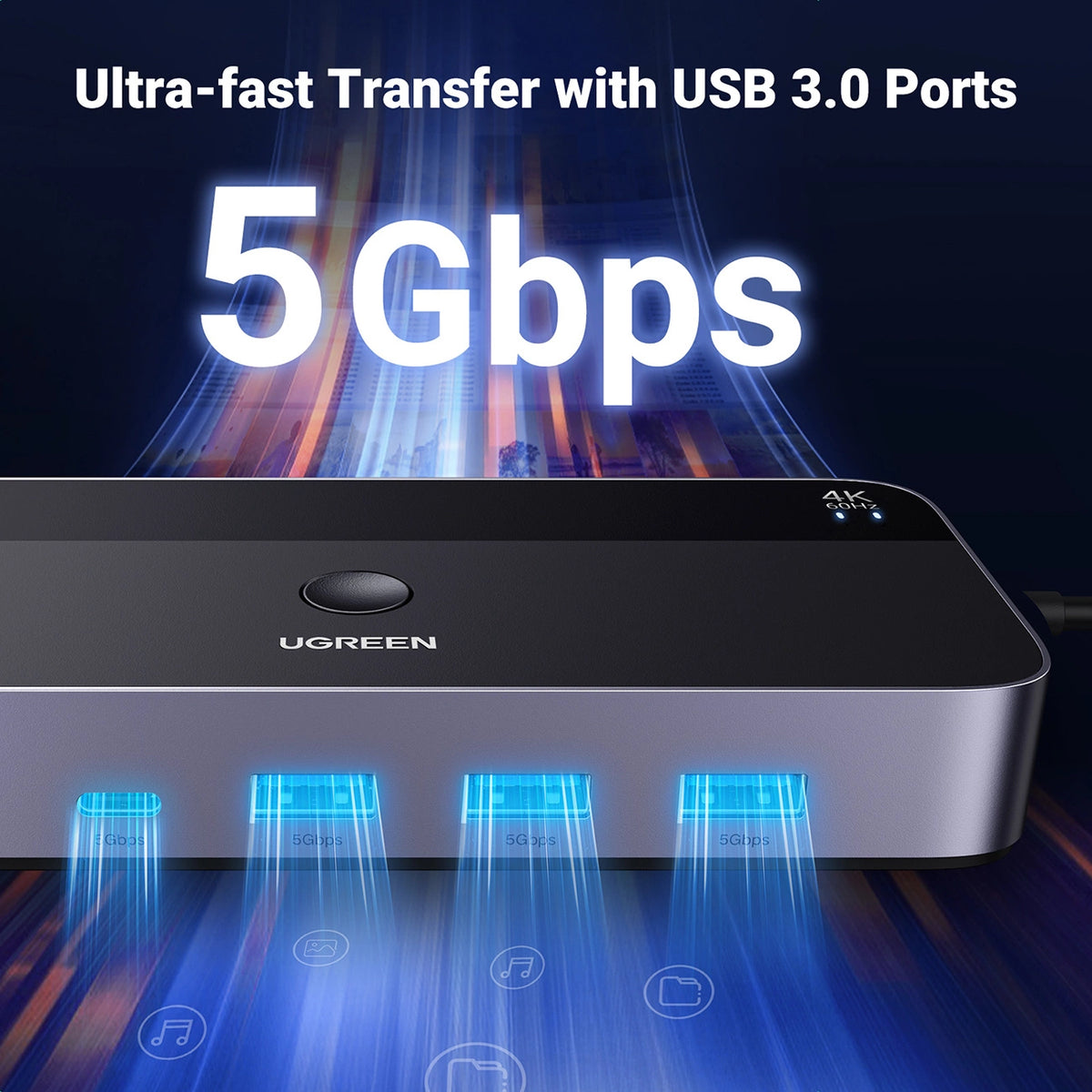 Przełącznik KVM Ugreen CM664 HDMI switch 2w1 - czarny – zdjęcie 8