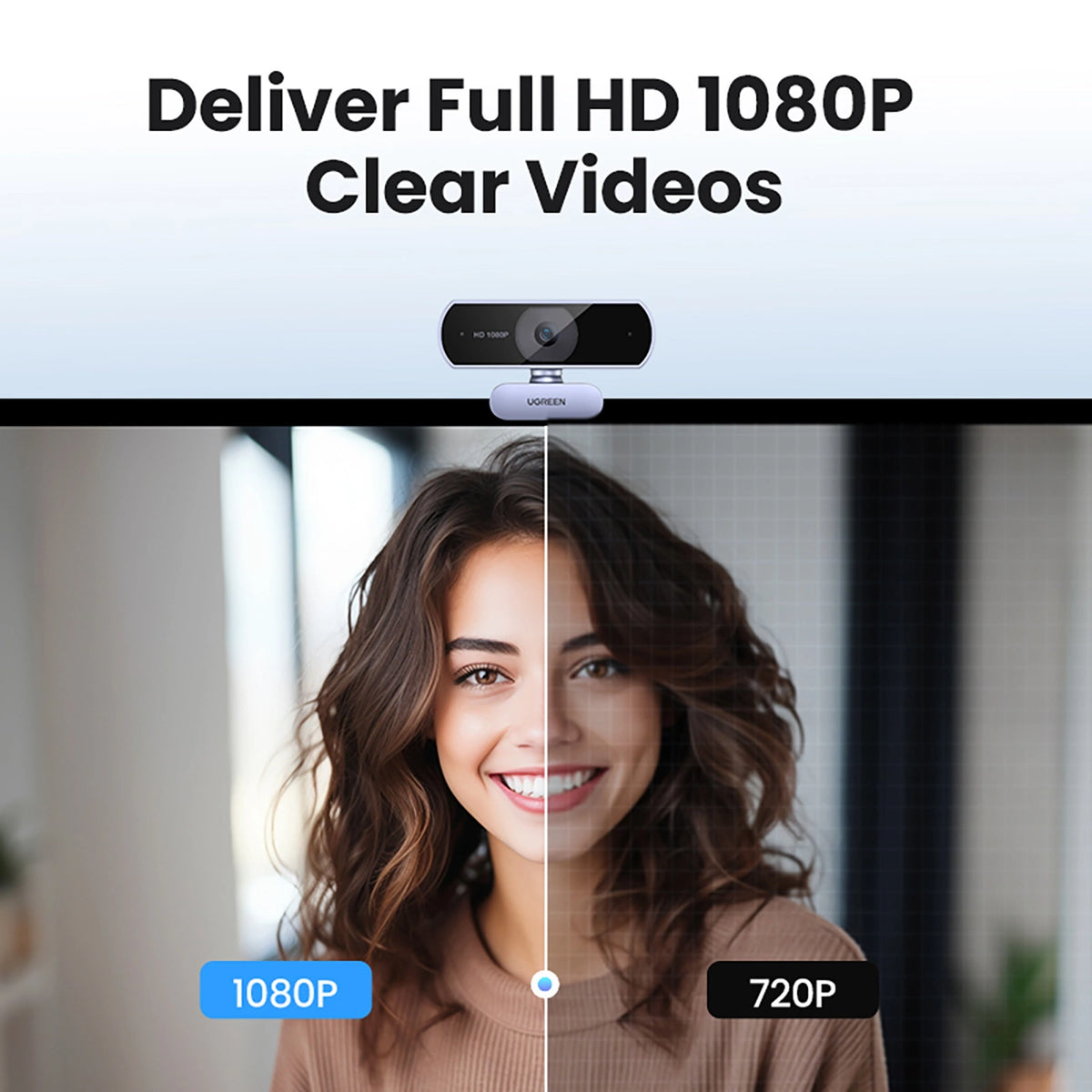 Kamera internetowa Ugreen CM678 USB HD - szara – zdjęcie 3
