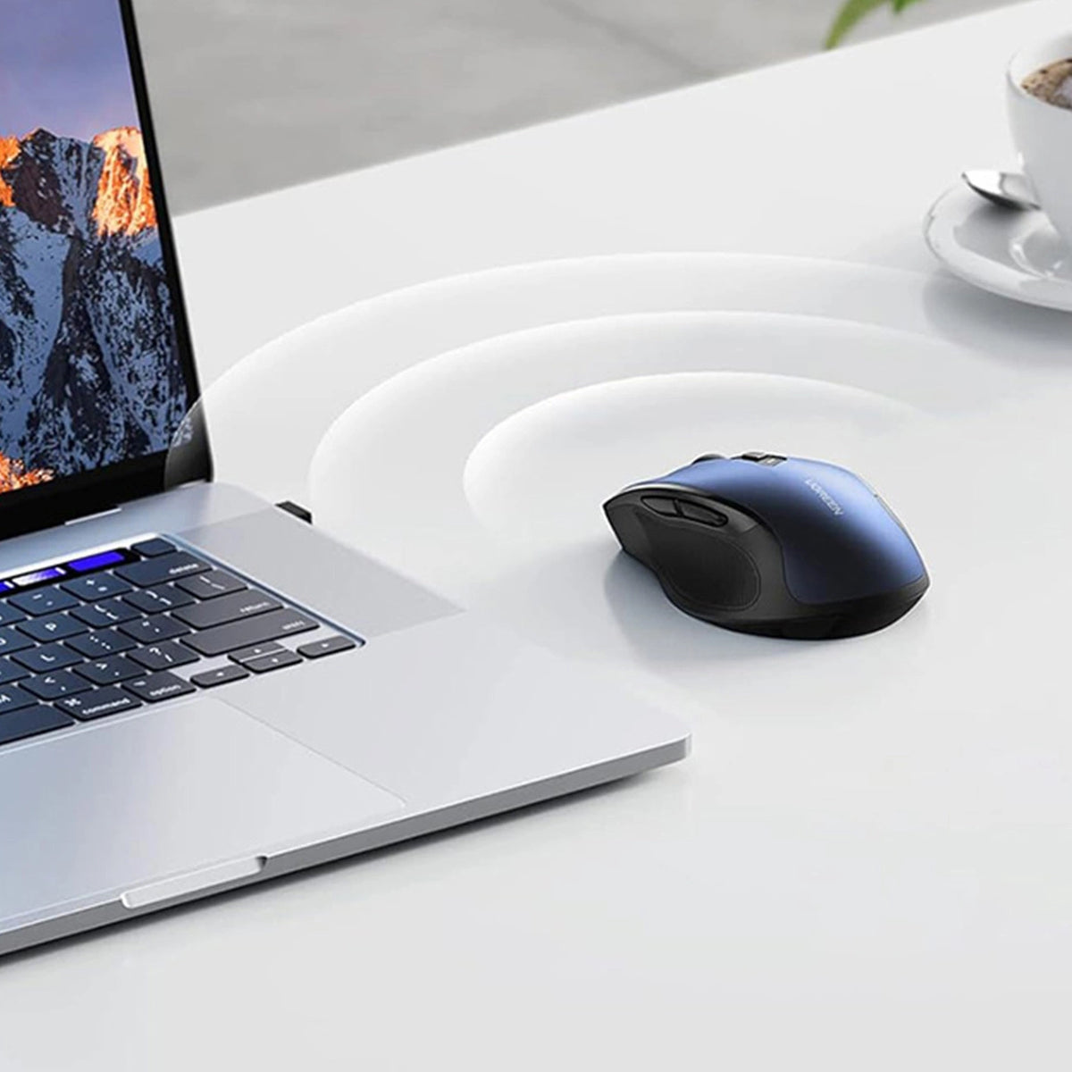 Mysz optyczna Ugreen MU006 bezprzewodowa USB 2.4GHz - niebieska – zdjęcie 8