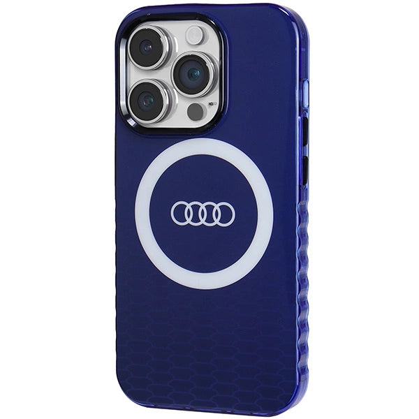 Etui Audi IML Big Logo MagSafe na iPhone 14 Pro - niebieskie – zdjęcie 2
