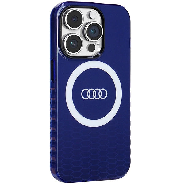 Etui Audi IML Big Logo MagSafe na iPhone 14 Pro - niebieskie – zdjęcie 6