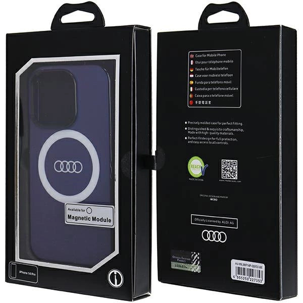 Etui Audi IML Big Logo MagSafe na iPhone 14 Pro - niebieskie – zdjęcie 7