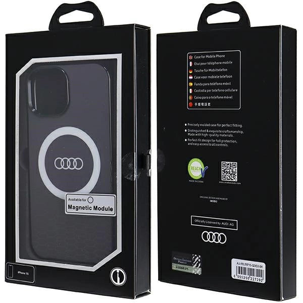 Etui Audi IML Big Logo MagSafe na iPhone 15 / 14 / 13 - czarne – zdjęcie 7