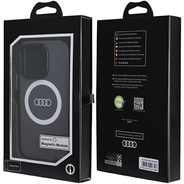 Etui Audi IML Big Logo MagSafe na iPhone 15 Pro - czarne – zdjęcie 7