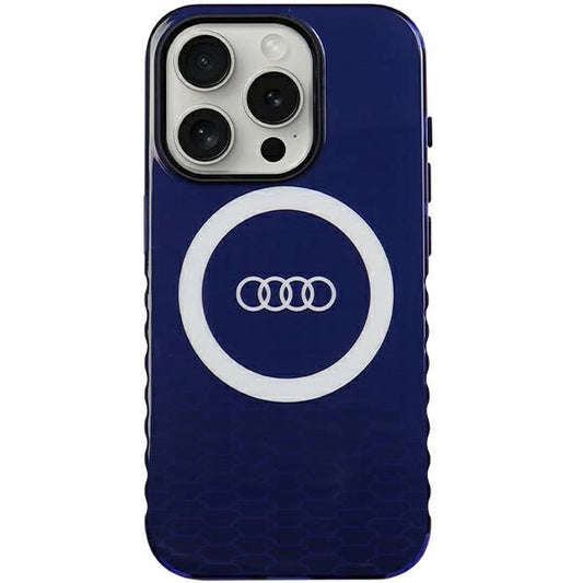 Etui Audi IML Big Logo MagSafe na iPhone 15 Pro - niebieskie