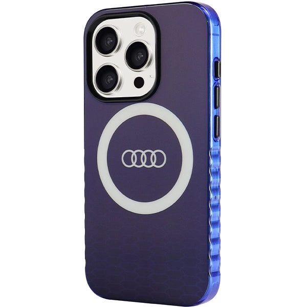 Etui Audi IML Big Logo MagSafe na iPhone 15 Pro - niebieskie – zdjęcie 2
