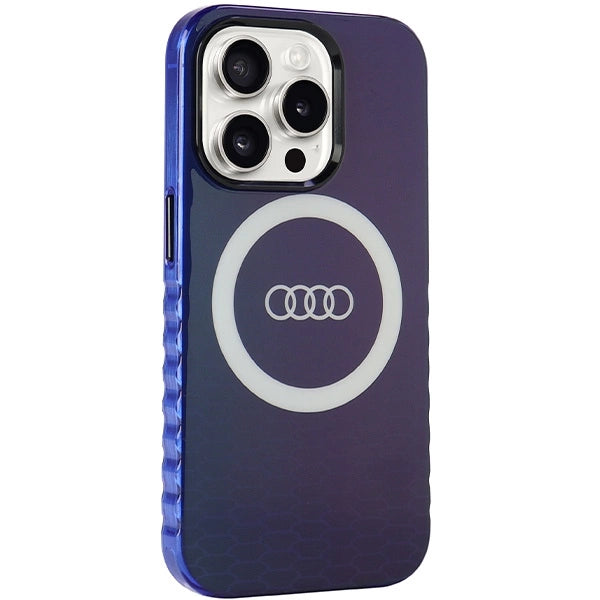 Etui Audi IML Big Logo MagSafe na iPhone 15 Pro - niebieskie – zdjęcie 6