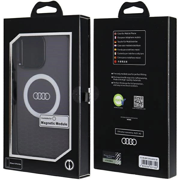 Etui Audi IML Big Logo MagSafe na iPhone 15 Pro Max - czarne – zdjęcie 7