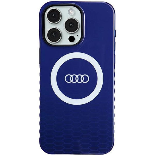 Etui Audi IML Big Logo MagSafe na iPhone 15 Pro Max - niebieskie